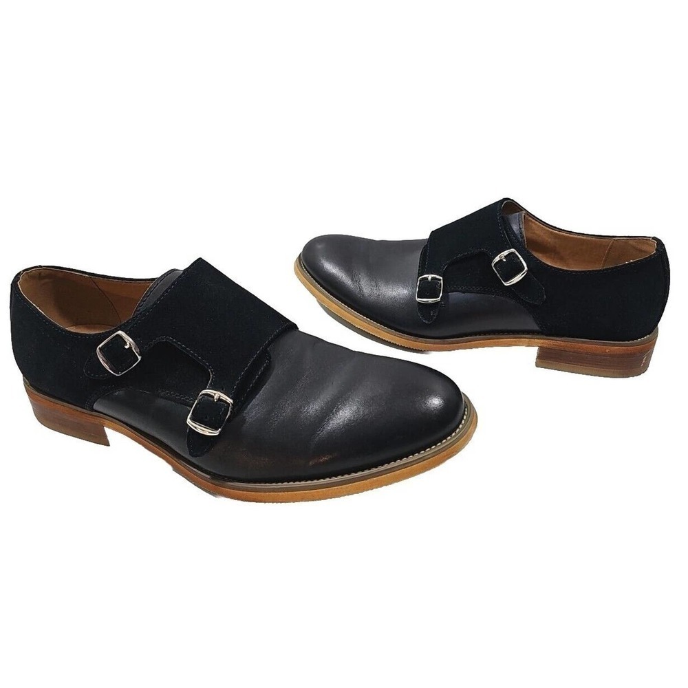 Men's La Milano Navy Leather Dress Shoes Patina Collection Size 11.5